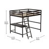 Flash Furniture Espresso Full Loft Bed Frame with Desk and Ladder MH-LBD5-ESP-F-GG